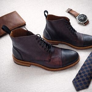 Taft "Rome" Boot in Oxblood, Size 12 / EU 45, Handcrafted in Italy, 100% Leather